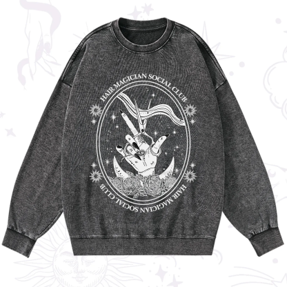 Purplehecate Hair Magician Social Club Washed Sweatshirt