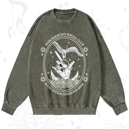 Purplehecate Hair Magician Social Club Washed Sweatshirt