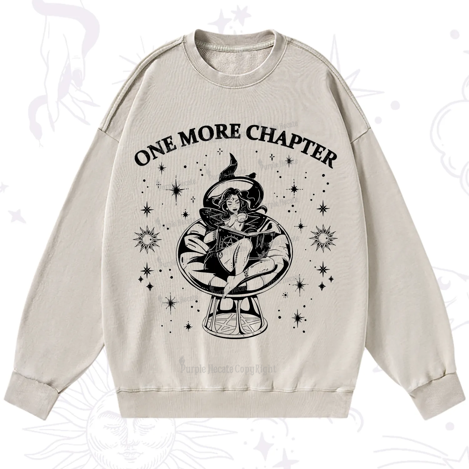 Purplehecate One More Chapter Books Washed Sweatshirt