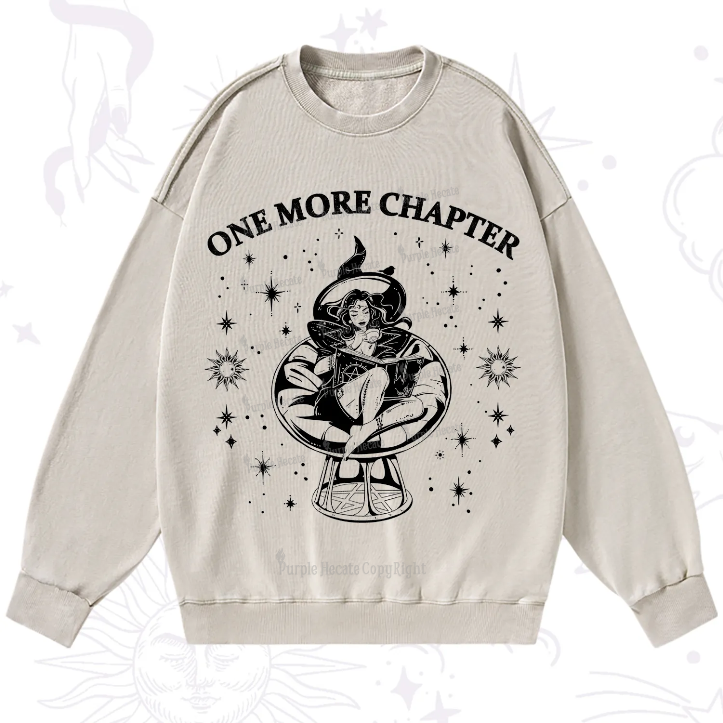 Purplehecate One More Chapter Books Washed Sweatshirt