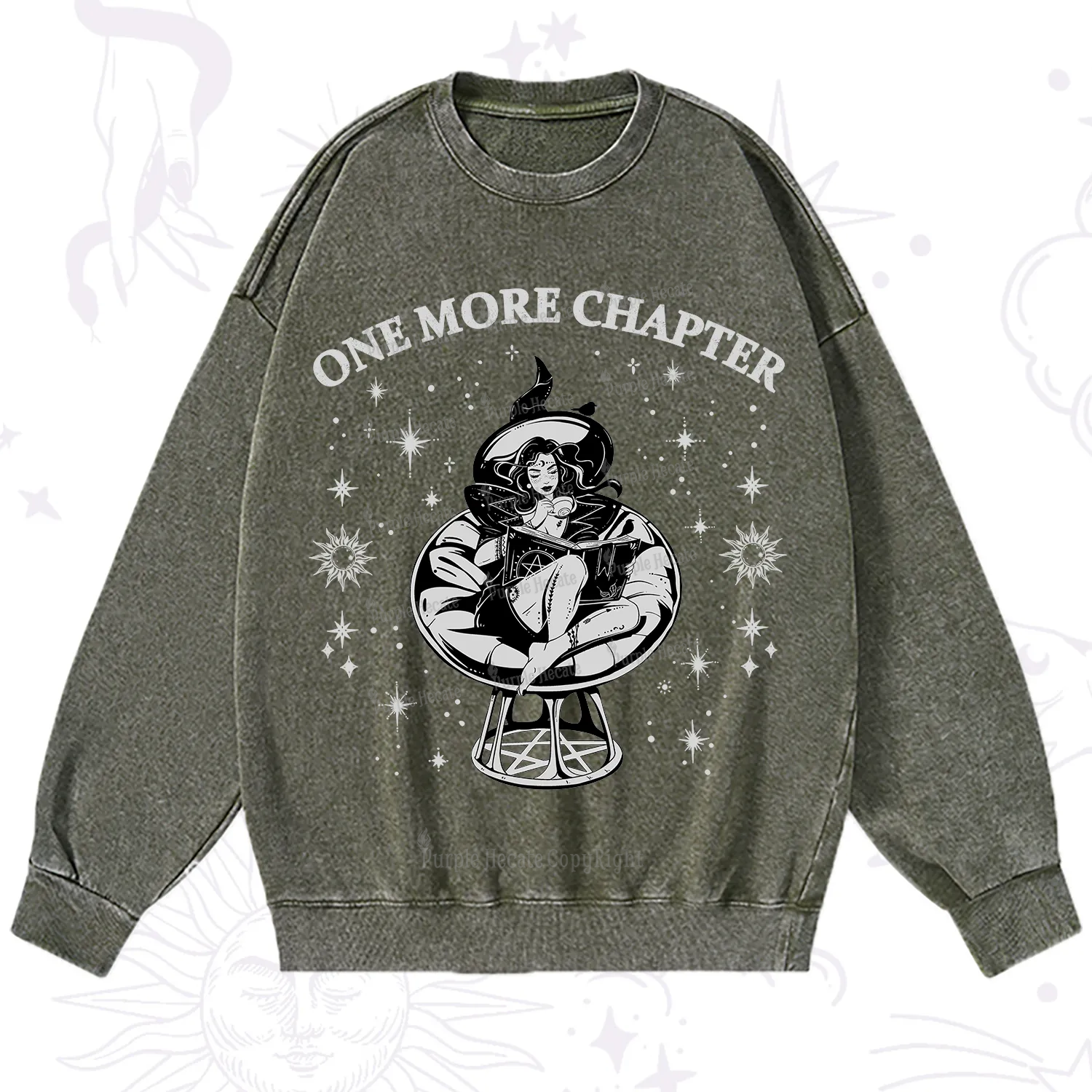 Purplehecate One More Chapter Books Washed Sweatshirt
