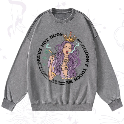 Purplehecate Weed Be Sarcastic Washed Sweatshirt