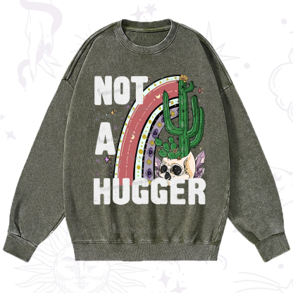 Purplehecate Not A Hugger Washed Sweatshirt