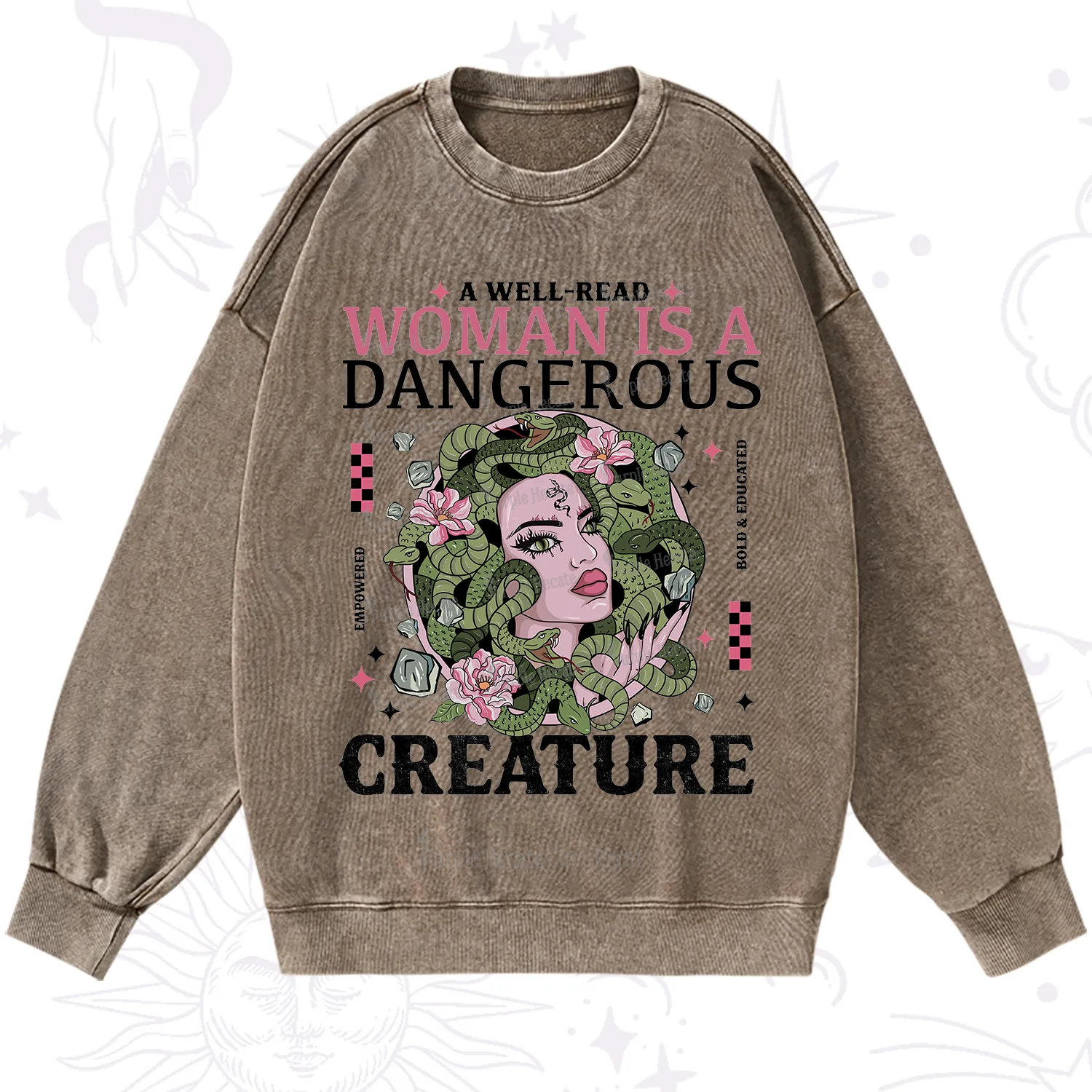 Purplehecate A Well Read Woman Is A Dangerous Washed Sweatshirt