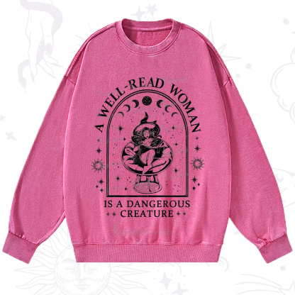 Purplehecate A Well Read Woman Bookish Washed Sweatshirt