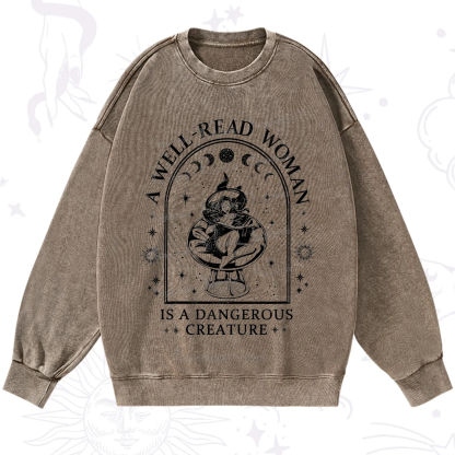 Purplehecate A Well Read Woman Bookish Washed Sweatshirt