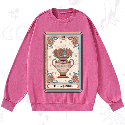 Purplehecate The Aquarius Tarot Card Washed Sweatshirt