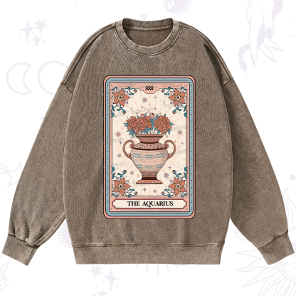 Purplehecate The Aquarius Tarot Card Washed Sweatshirt