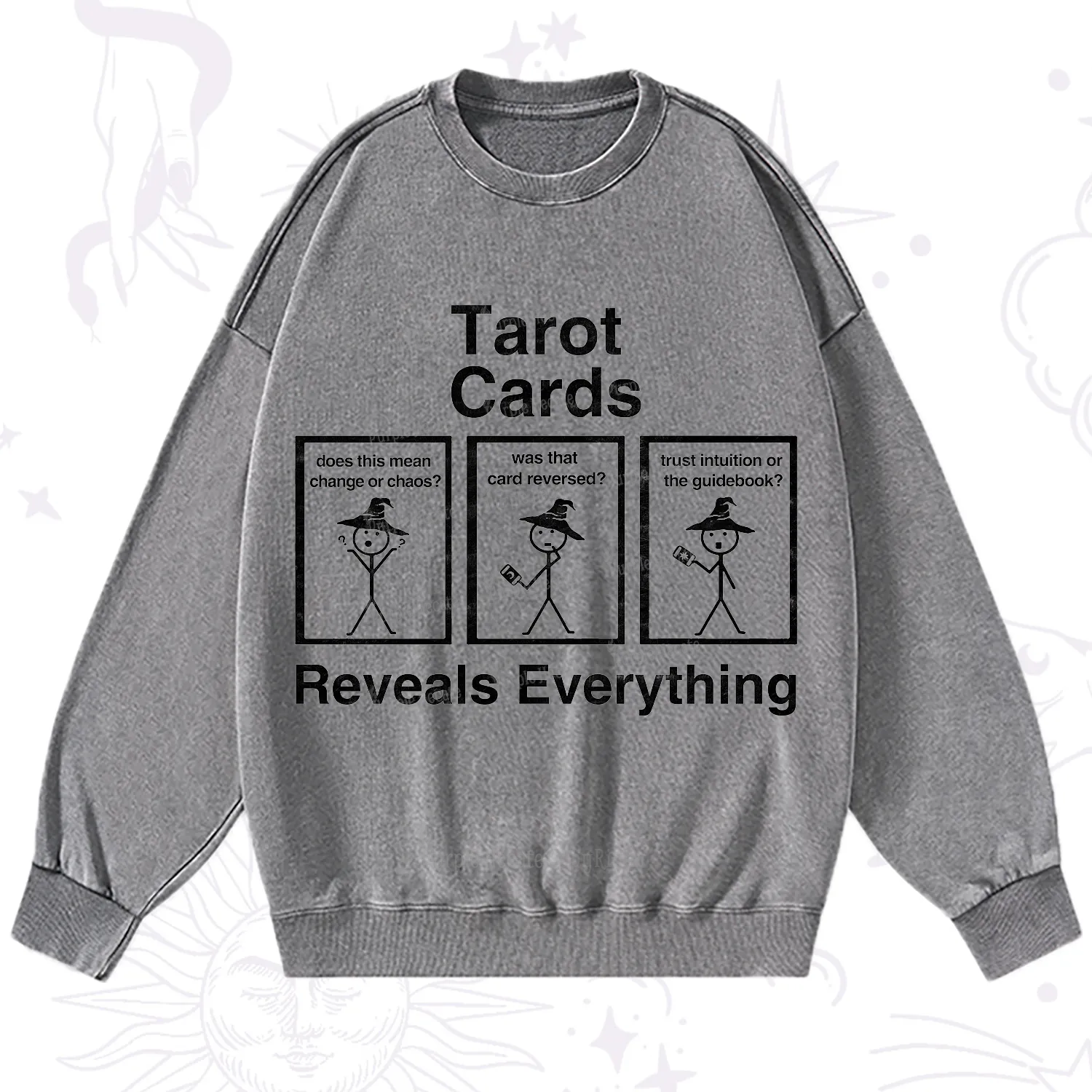 Purplehecate Tarot Card Reveals Everything Washed Sweatshirt
