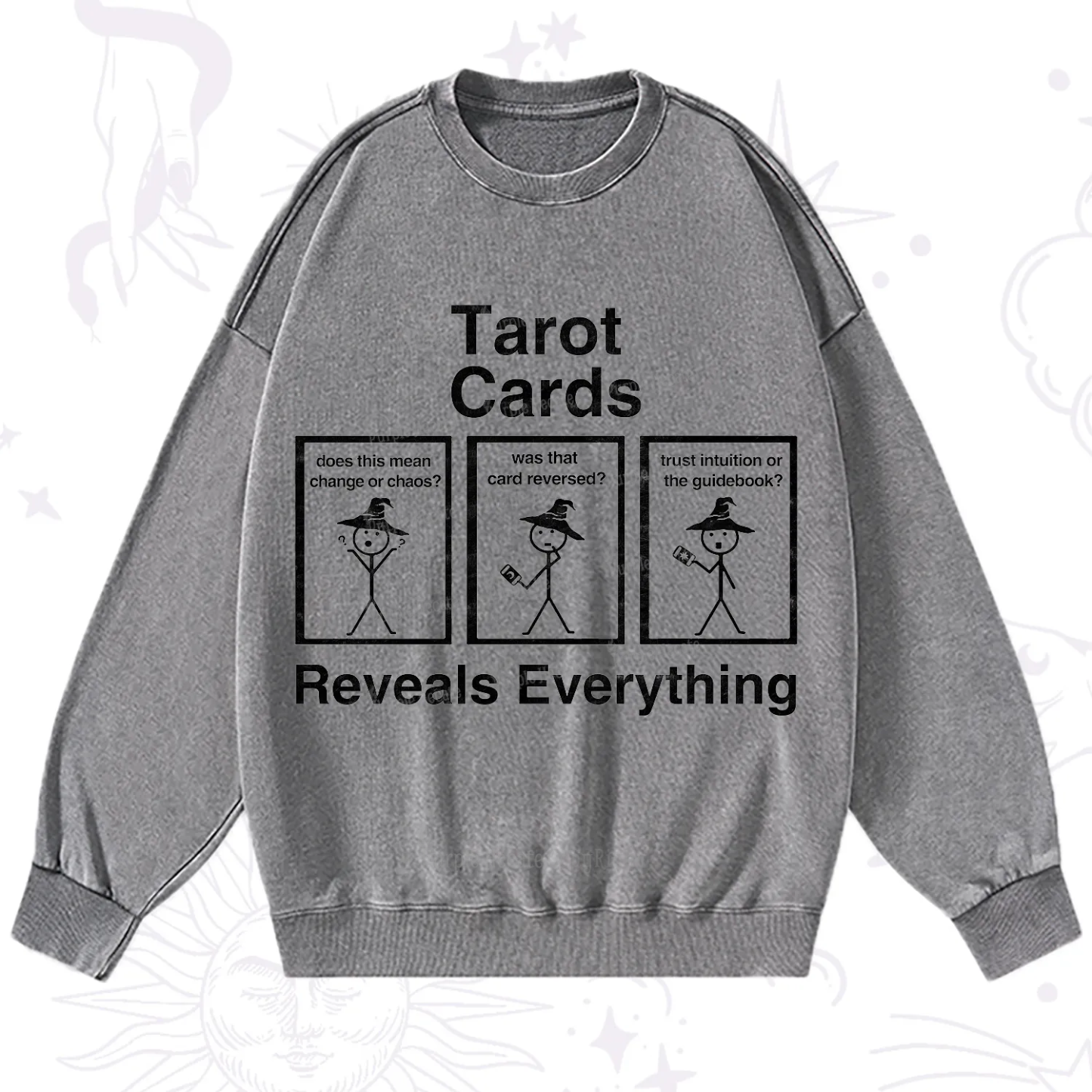 Purplehecate Tarot Card Reveals Everything Washed Sweatshirt