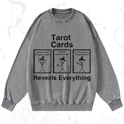 Purplehecate Tarot Card Reveals Everything Washed Sweatshirt