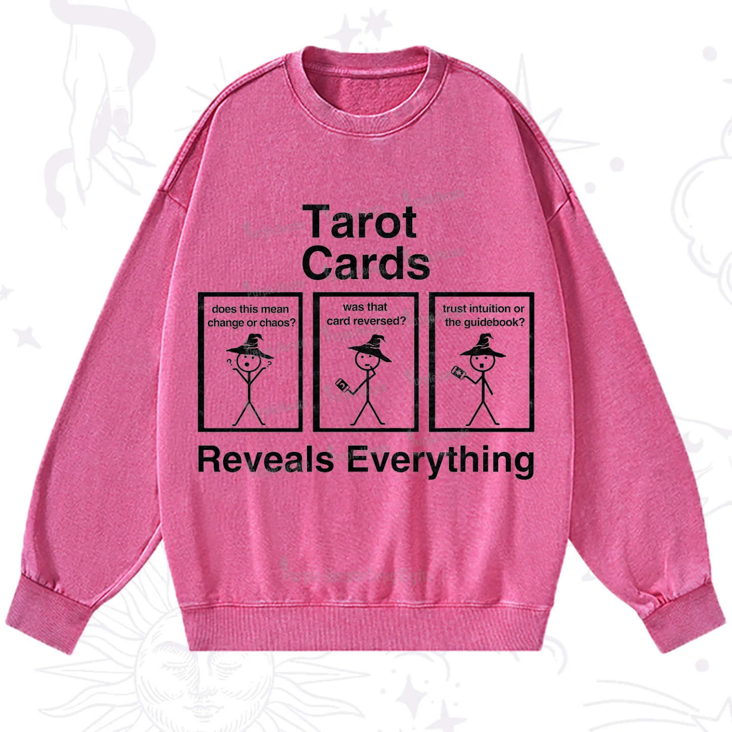 Purplehecate Tarot Card Reveals Everything Washed Sweatshirt