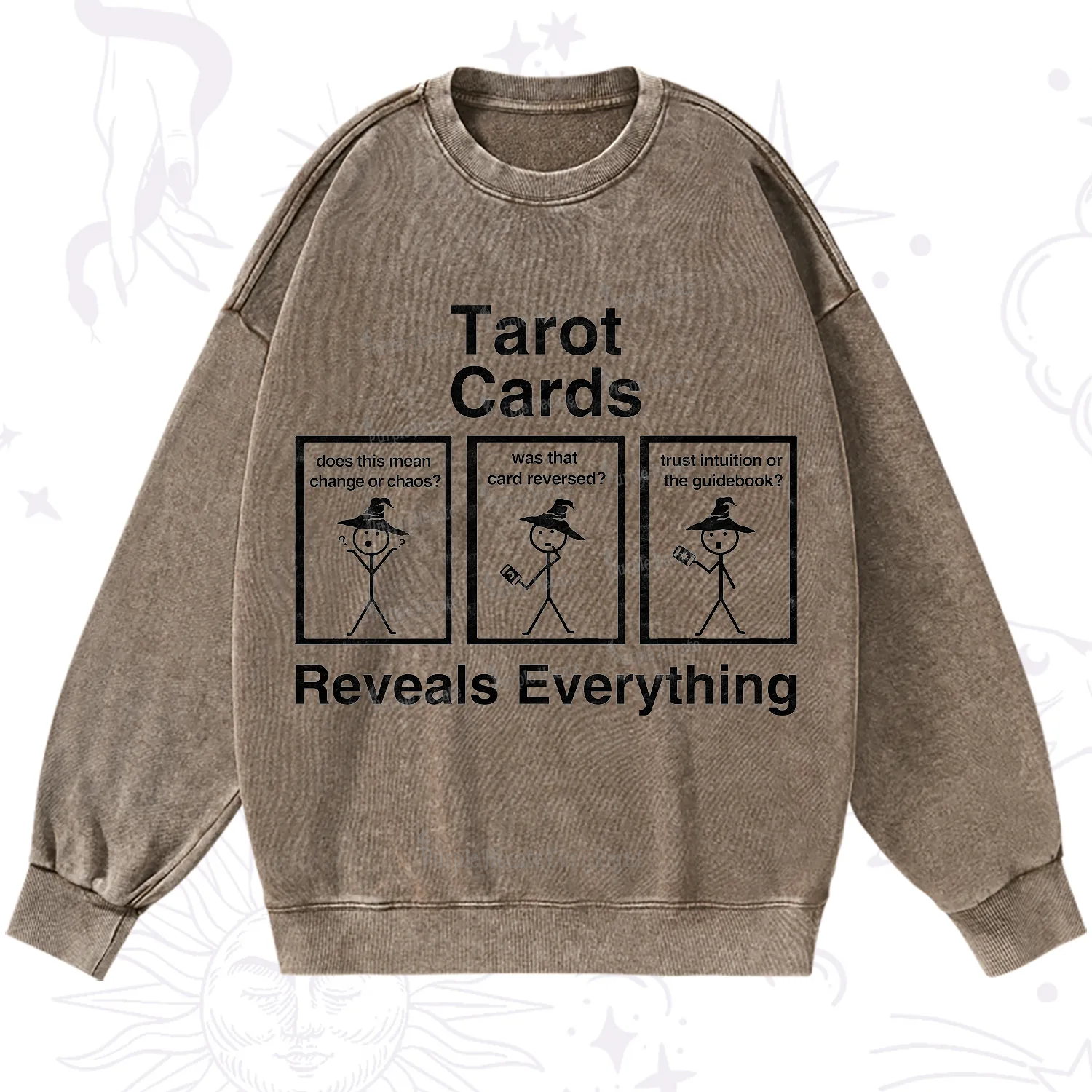 Purplehecate Tarot Card Reveals Everything Washed Sweatshirt