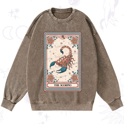 Purplehecate The Scorpio Tarot Card Washed Sweatshirt