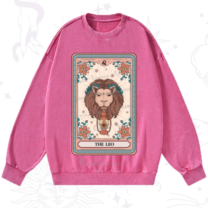 Purplehecate The Leo Tarot Card Washed Sweatshirt