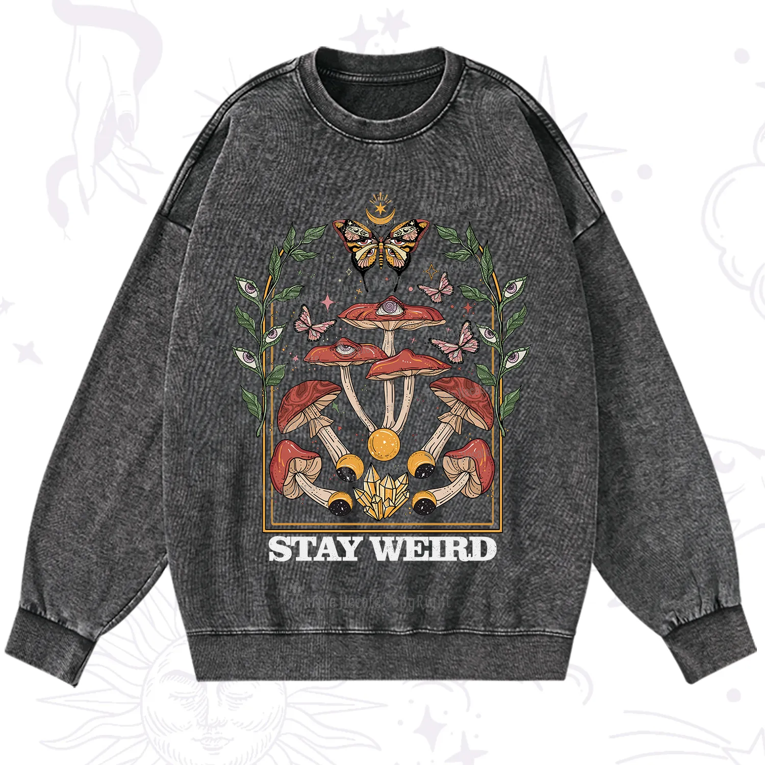 Purplehecate Stay Weird Washed Sweatshirt