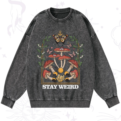 Purplehecate Stay Weird Washed Sweatshirt