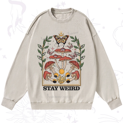 Purplehecate Stay Weird Washed Sweatshirt