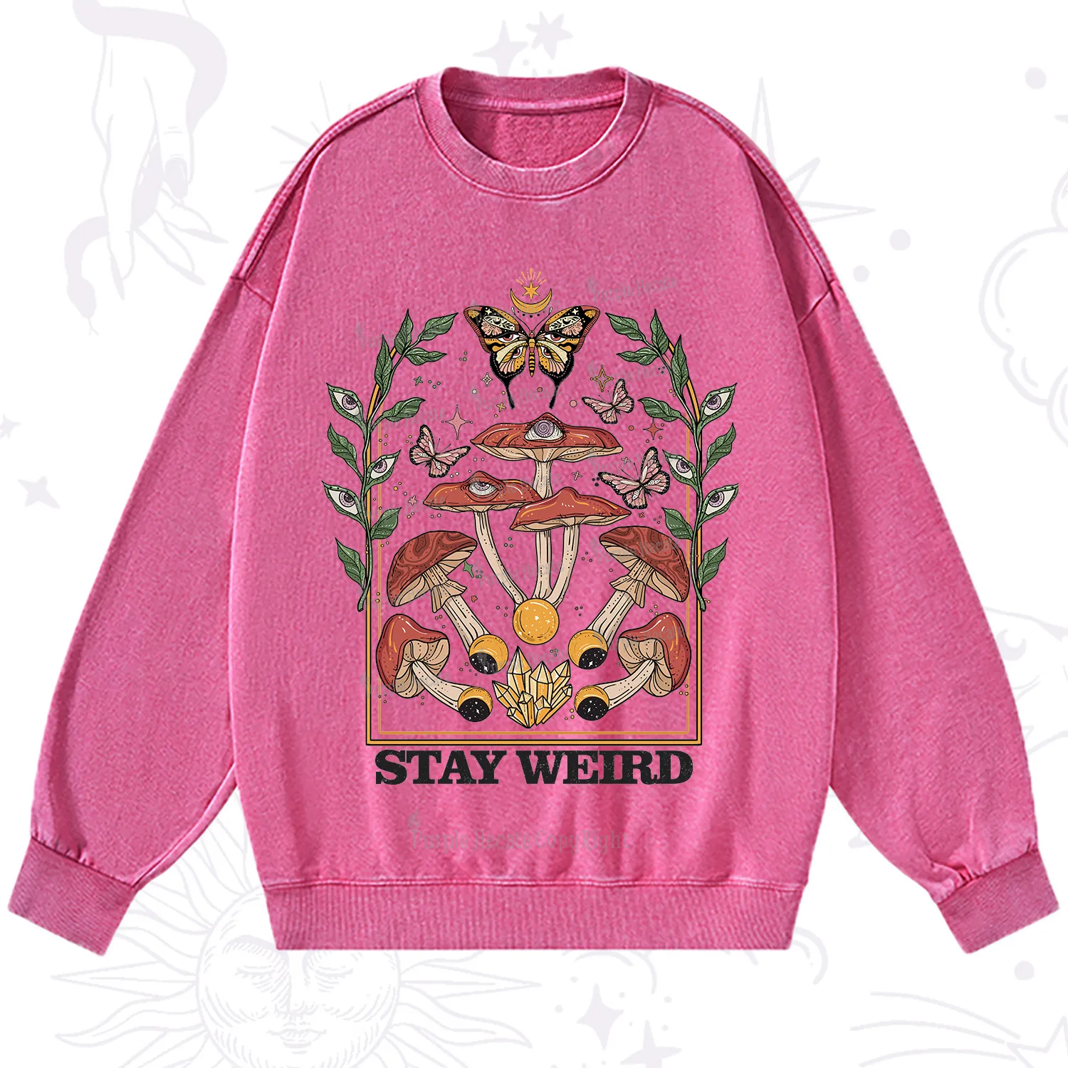 Purplehecate Stay Weird Washed Sweatshirt