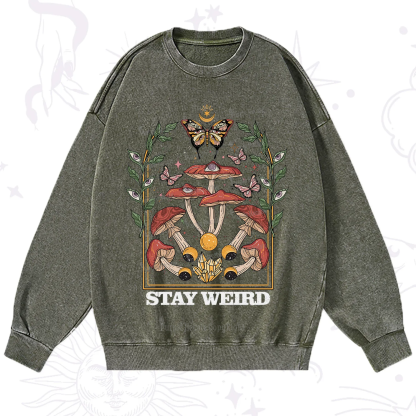 Purplehecate Stay Weird Washed Sweatshirt