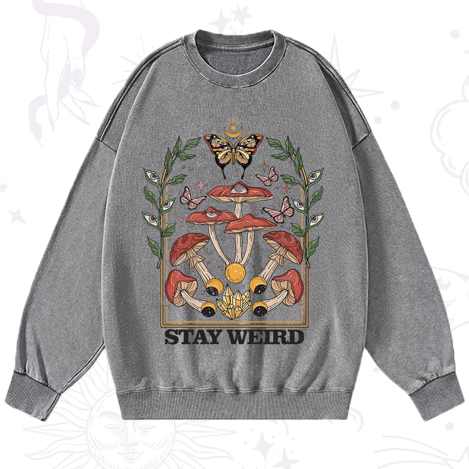 Purplehecate Stay Weird Washed Sweatshirt