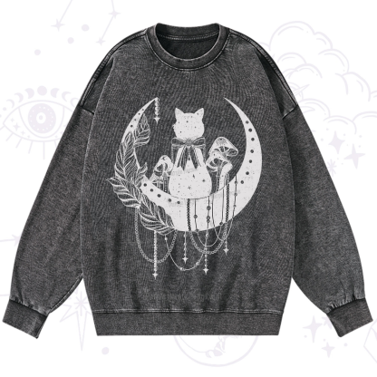Purplehecate Hecate's Triple Moon Washed Sweatshirt