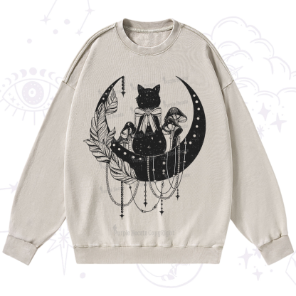 Purplehecate Hecate's Triple Moon Washed Sweatshirt