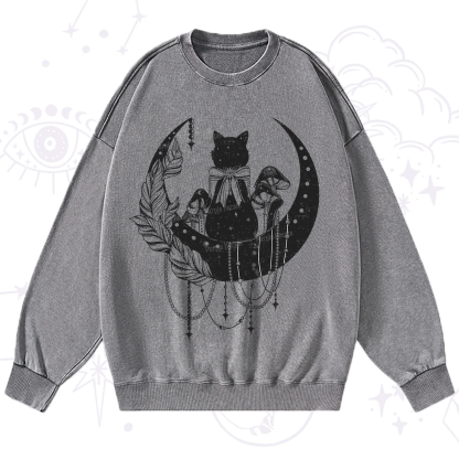 Purplehecate Hecate's Triple Moon Washed Sweatshirt
