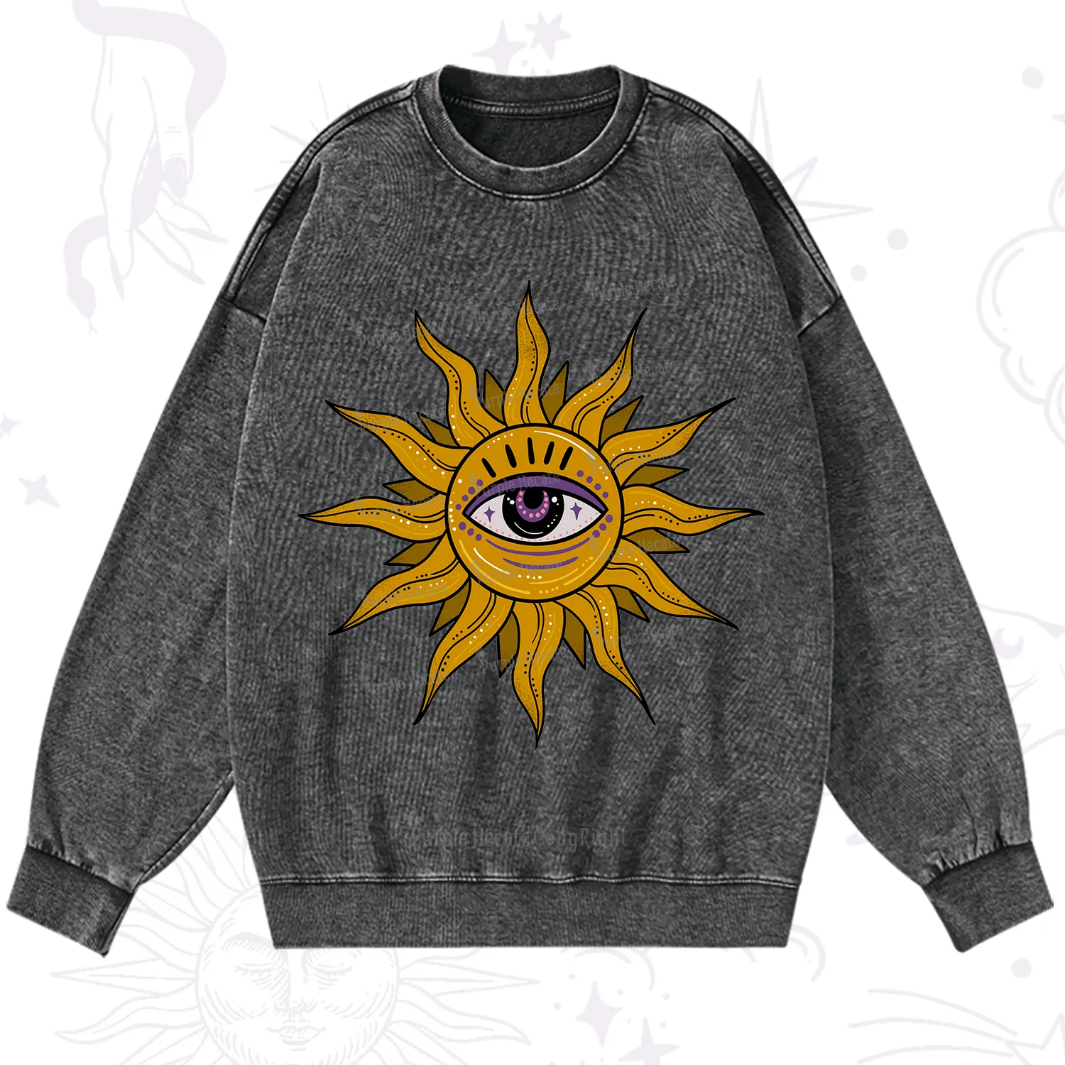 Purplehecate Eye of the Sun Washed Sweatshirt