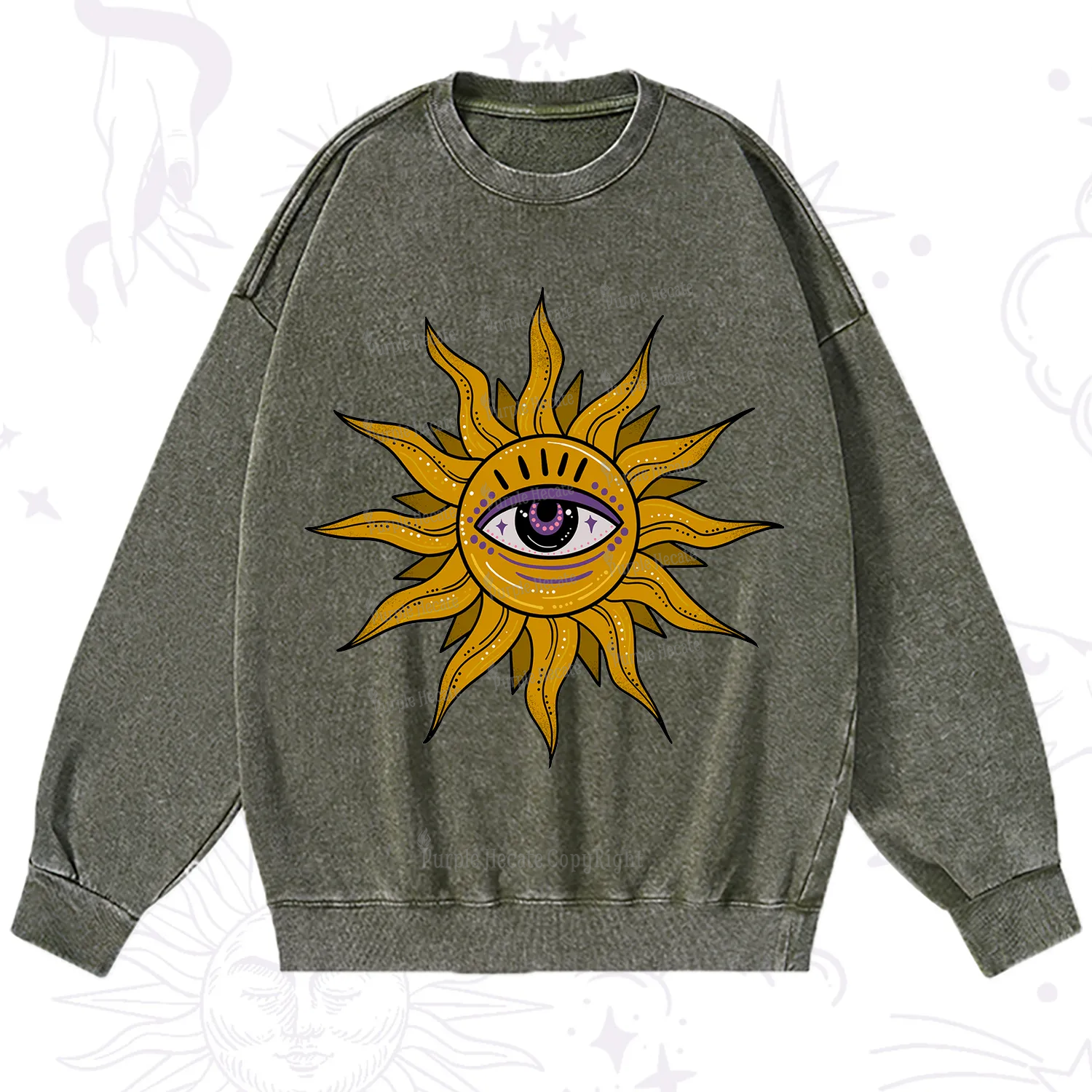 Purplehecate Eye of the Sun Washed Sweatshirt