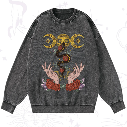 Purplehecate Lunar Bloom Washed Sweatshirt