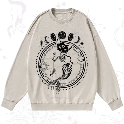 Purplehecate Purr-maid Prophecy Washed Sweatshirt