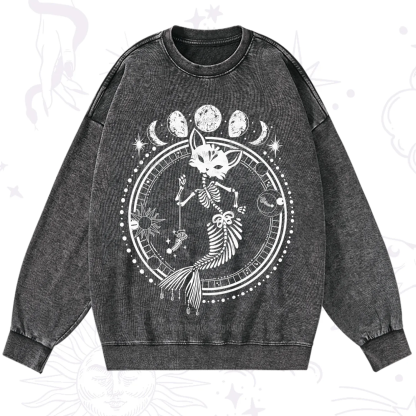 Purplehecate Purr-maid Prophecy Washed Sweatshirt