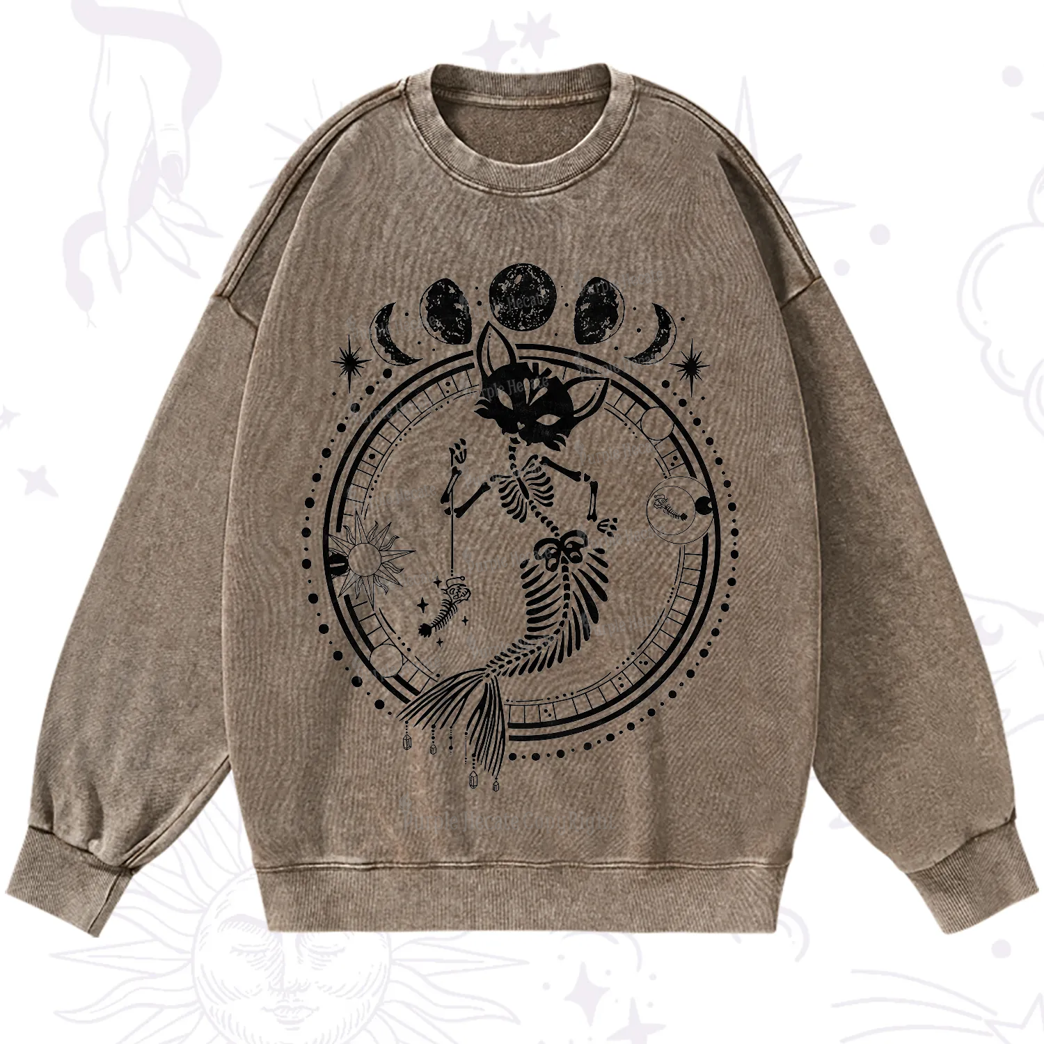 Purplehecate Purr-maid Prophecy Washed Sweatshirt