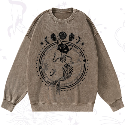 Purplehecate Purr-maid Prophecy Washed Sweatshirt