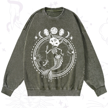 Purplehecate Purr-maid Prophecy Washed Sweatshirt