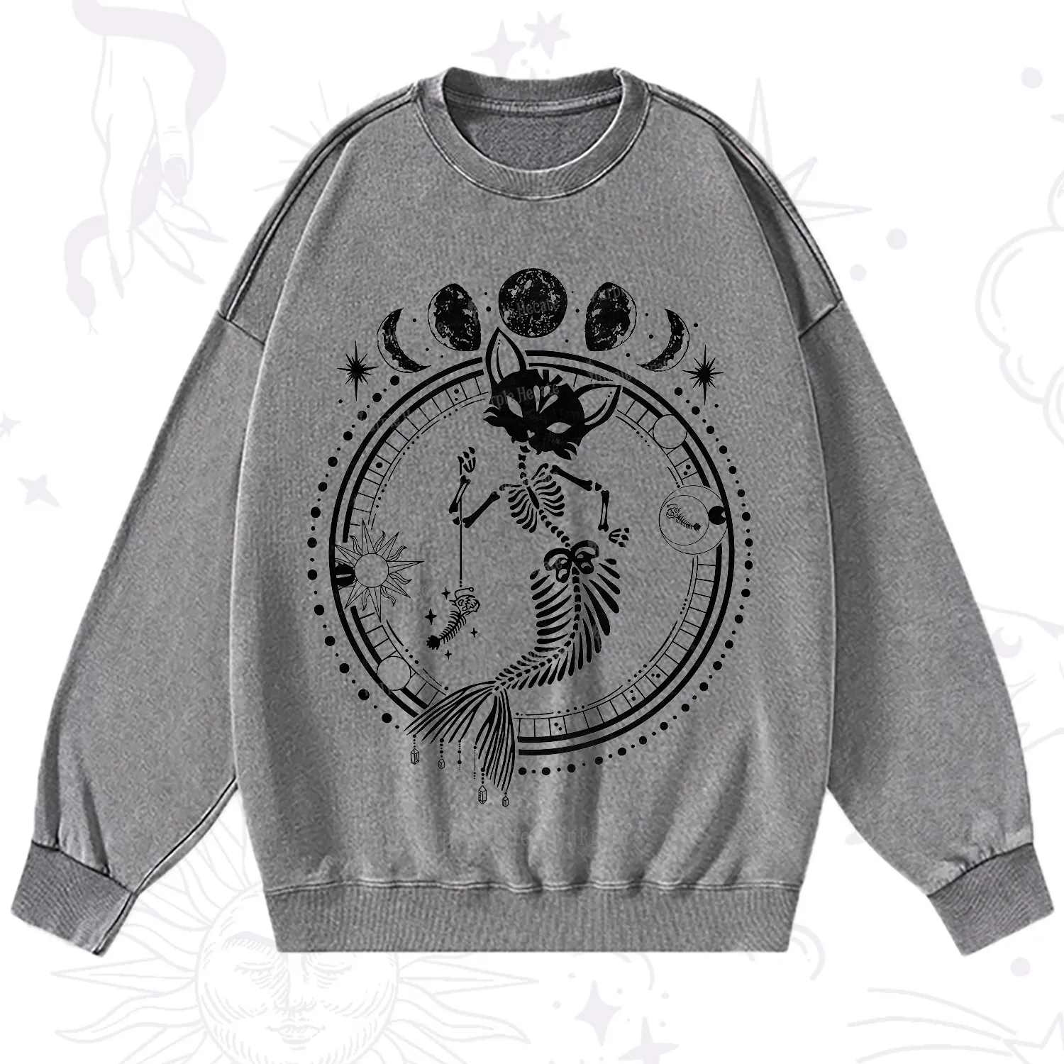 Purplehecate Purr-maid Prophecy Washed Sweatshirt