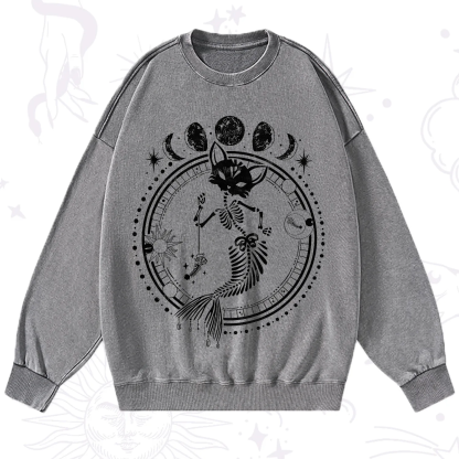 Purplehecate Purr-maid Prophecy Washed Sweatshirt