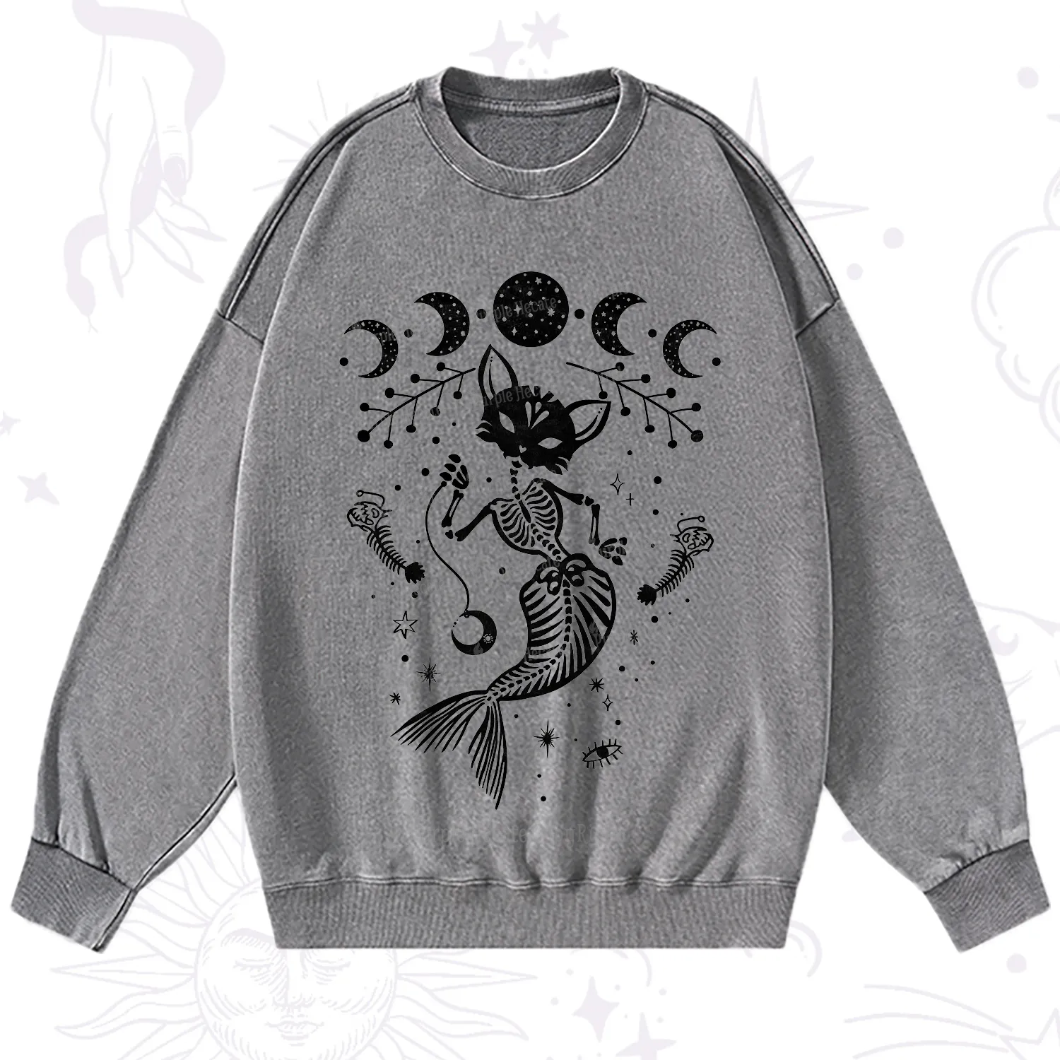 Purplehecate Purr-maid Tales Washed Sweatshirt