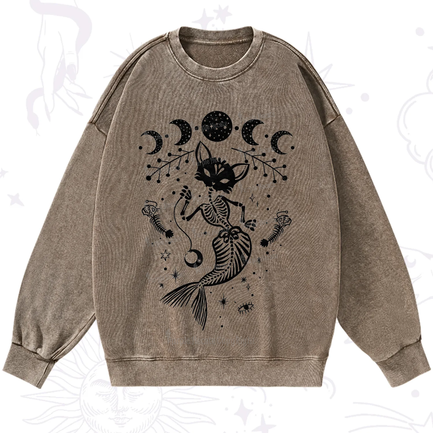 Purplehecate Purr-maid Tales Washed Sweatshirt