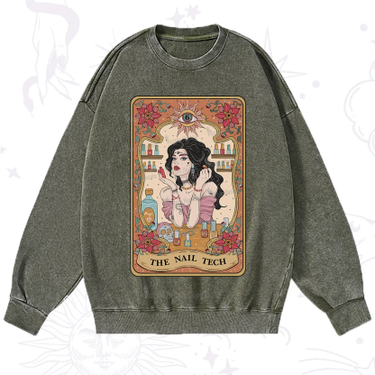 Purplehecate The Nail Tech Tarot Washed Sweatshirt