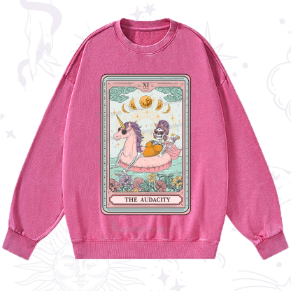 Purplehecate The Audacity Skeleton Tarot Card Washed Sweatshirt