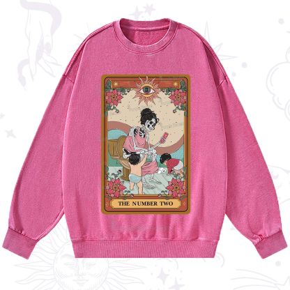 Purplehecate The Number Two Tarot Washed Sweatshirt