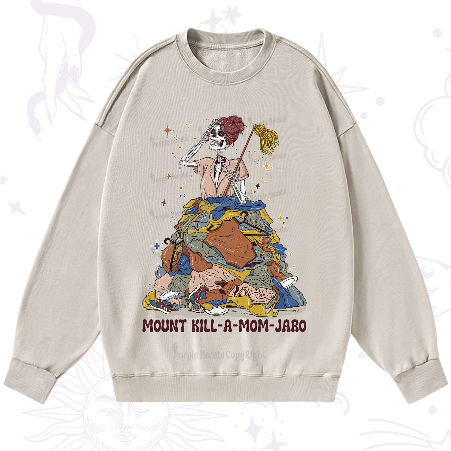 Purplehecate Mount Mom's Chaos Washed Sweatshirt