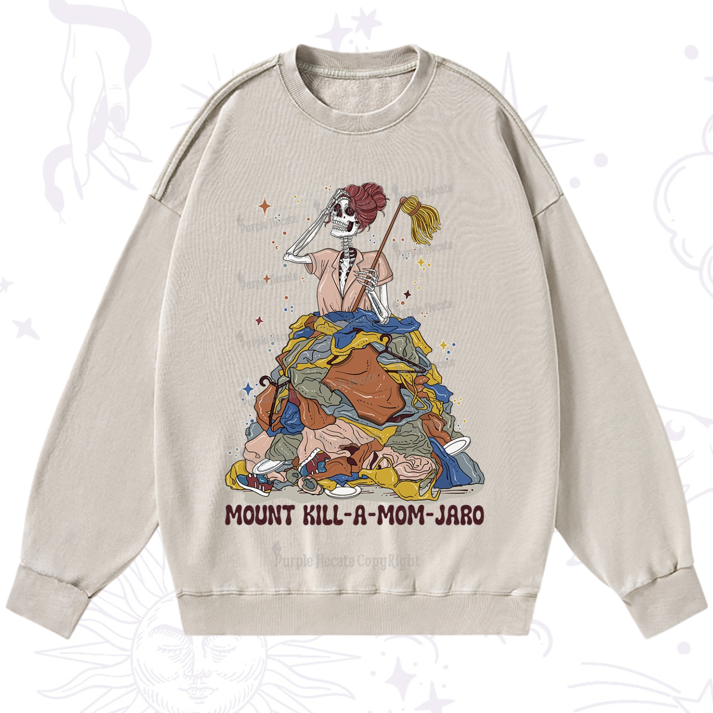 Purplehecate Mount Mom's Chaos Washed Sweatshirt