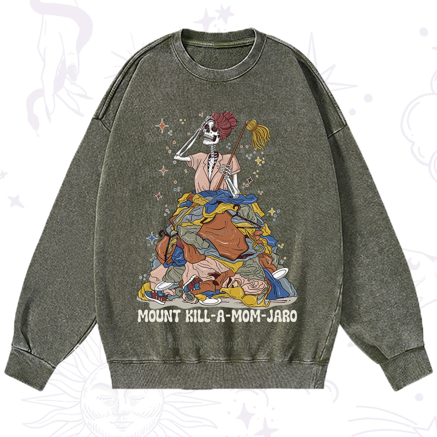 Purplehecate Mount Mom's Chaos Washed Sweatshirt