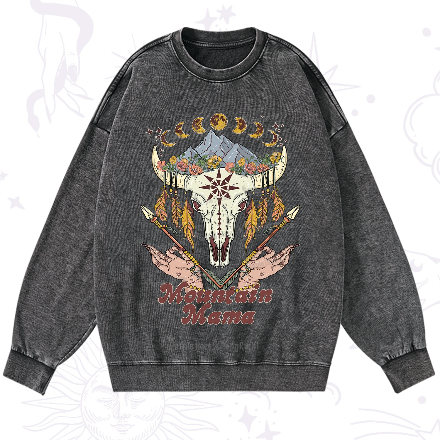 Purplehecate Mountain Mama Washed Sweatshirt