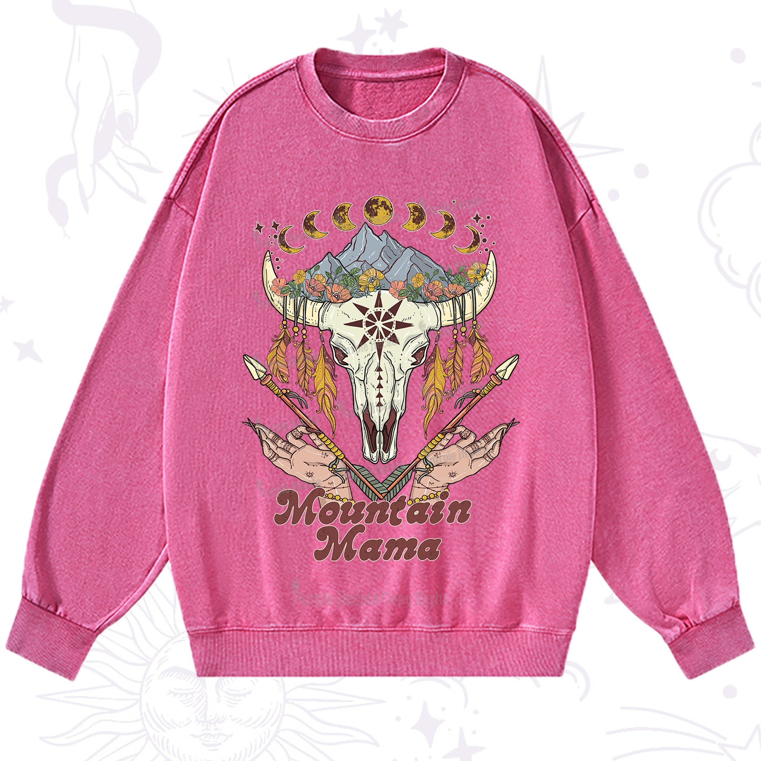 Purplehecate Mountain Mama Washed Sweatshirt