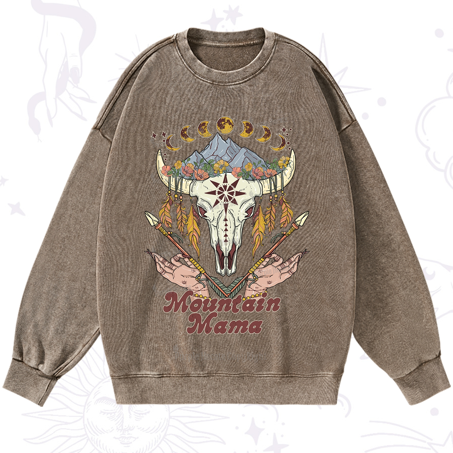 Purplehecate Mountain Mama Washed Sweatshirt