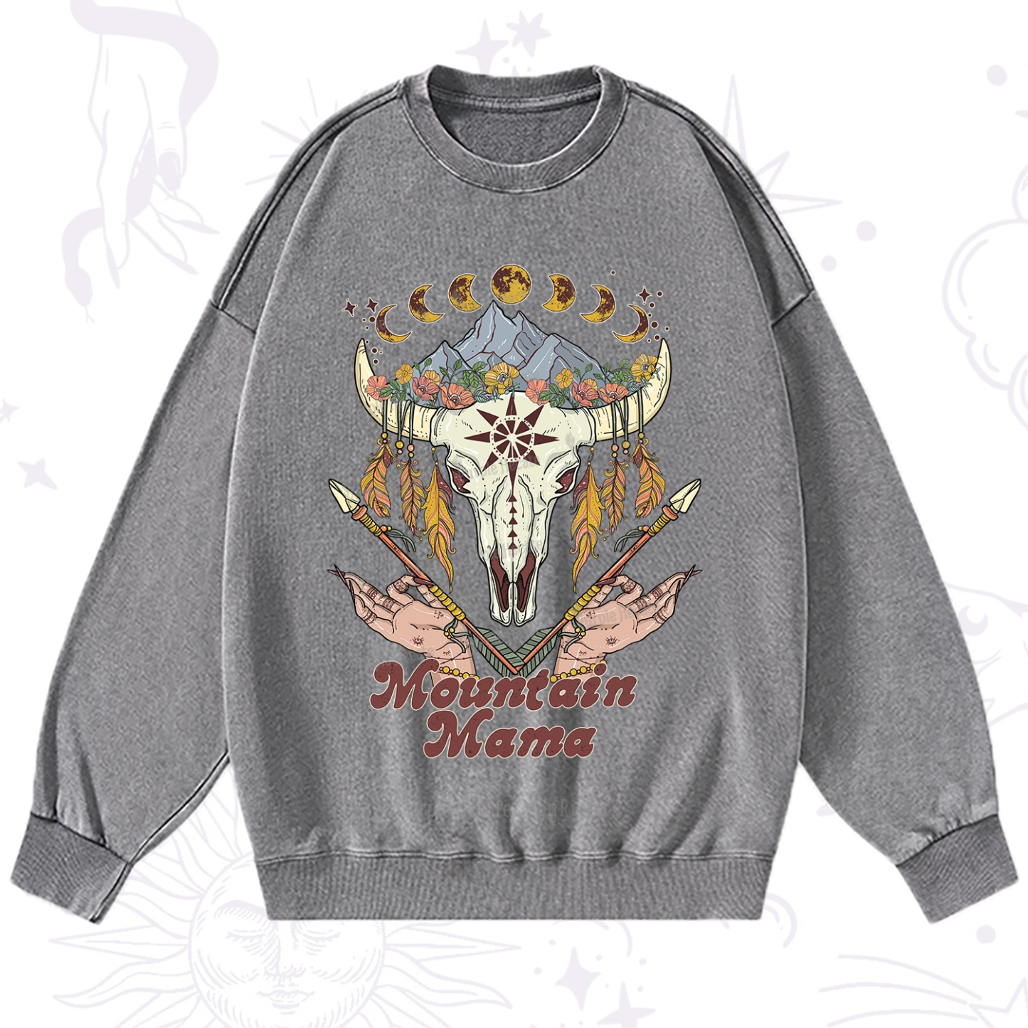 Purplehecate Mountain Mama Washed Sweatshirt